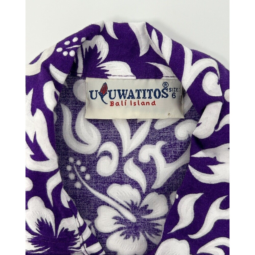 Uluwatitos Bali Island Boys Purple Short Sleeve Hawaiin Shirt Size 6‎ - Picture 5 of 8